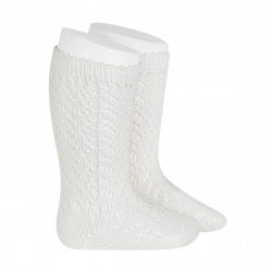 Cotton openwork knee-high...