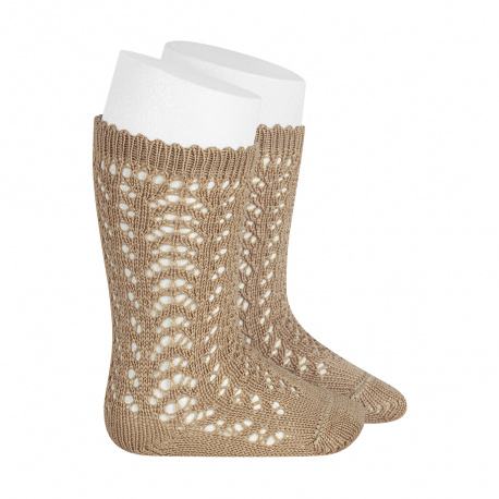 Cotton openwork knee-high socks ROPE