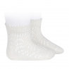 Chaussettes courtes coton ajourée CREME