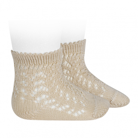 Cotton openwork short socks LINEN