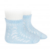 Chaussettes courtes coton ajourée BLEU BEBE