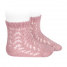 Chaussettes courtes coton ajourée PALE ROSE