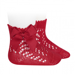 Cotton openwork short socks...