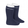 Perle knee high socks NAVY BLUE