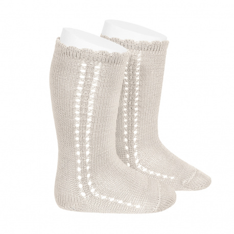 Chaussettes hautes coton ajourée lateral LIN