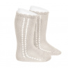 Chaussettes hautes coton ajourée lateral LIN