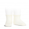 Perle side openwork short socks BEIGE