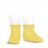 Perle side openwork short socks LIMONCELLO