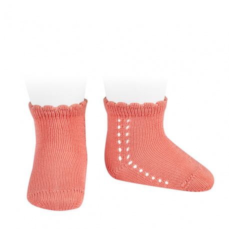 Perle side openwork short socks PEONY