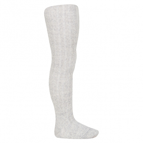 Wool rib tights ALUMINIUM