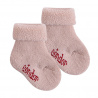 Wool terry short socks with folded cuff NUDE