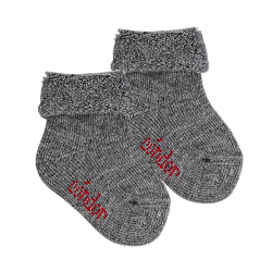 Wool terry short socks with...