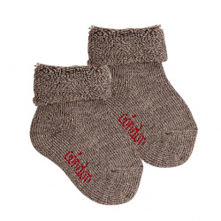 Wool terry short socks with folded cuff TRUNK