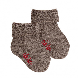 Wool terry short socks with...