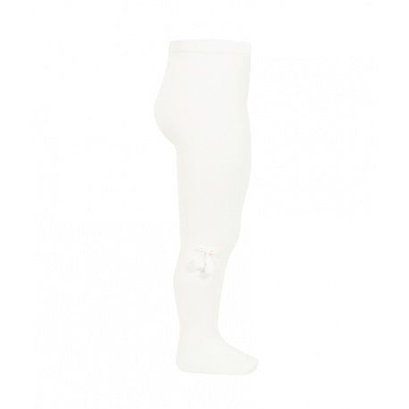 Baby cotton tights with small pompoms CREAM