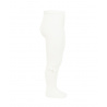 Baby cotton tights with small pompoms CREAM