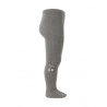 Collants coton unies avec pompons GRIS CLAIR