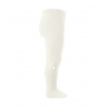 Collants coton unies avec pompons ECRU