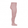 Baby cotton tights with small pompoms PALE PINK