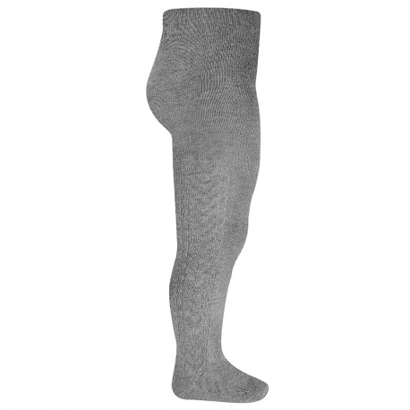 Collants motif relief latéral GRIS CLAIR