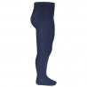Collants motif relief latéral BLEU MARINE