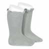 Knee socks with lace edging cuff DRY GREEN