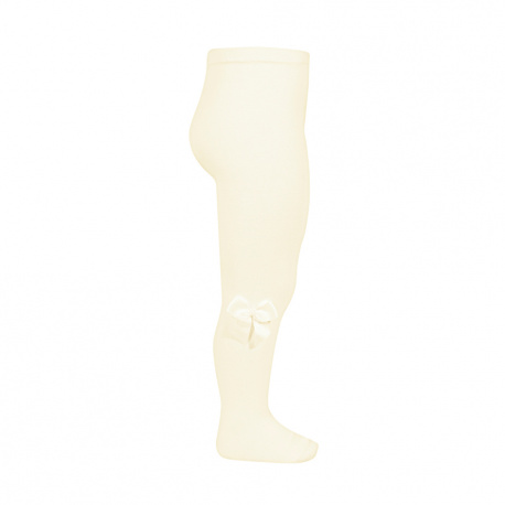 Collants coton avec noeud latéral ECRU