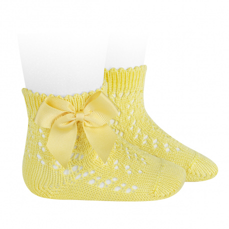 Chaussettes courte en coton ajourées avec noeud LIMONCELLO