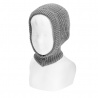 English rib stitch balaclava LIGHT GREY