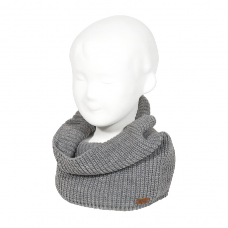 English rib stitch tube scarf LIGHT GREY