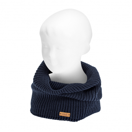 English rib stitch tube scarf NAVY BLUE