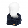 English rib stitch tube scarf NAVY BLUE