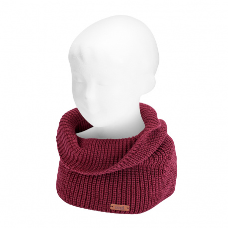 English rib stitch tube scarf GARNET