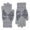 Gloves with giant velvet bow LIGHT GREY