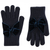 Gants avec noeud grand en velours BLEU MARINE