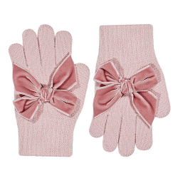 Luvas laço veluto ROSA CLARO