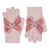 Gants avec noeud grand en velours PALE ROSE