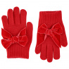 Gants avec noeud grand en velours ROUGE