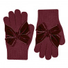 Gants avec noeud grand en velours GRENAT