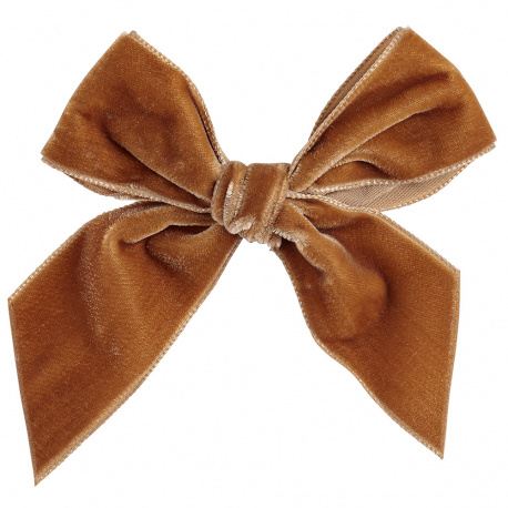 Hair clip with velvet bow CINNAMON