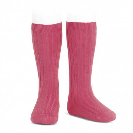 Basic rib knee high socks CARMINE