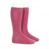 Plain stitch basic knee high socks CARMINE