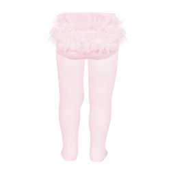 Baby tights with gathered tulle at back