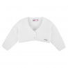 Garter stitch bolero cardigan WHITE