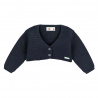 Garter stitch bolero cardigan NAVY BLUE