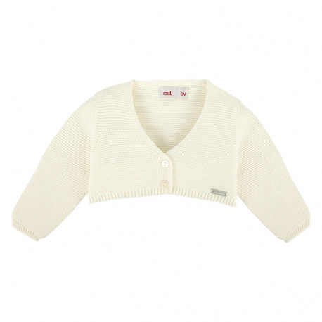 Garter stitch bolero cardigan BEIGE