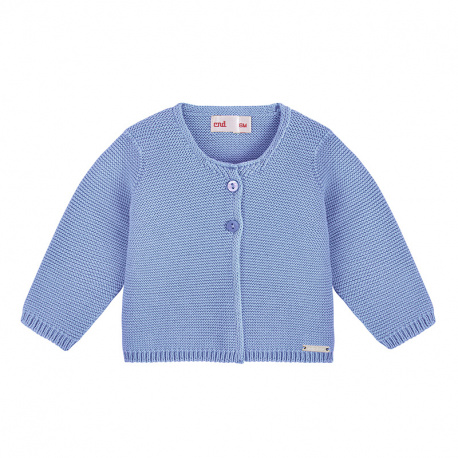 Garter stitch cardigan BLUISH