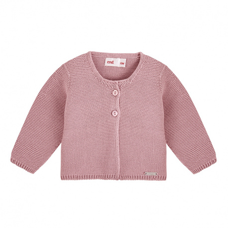 Garter stitch cardigan PALE PINK