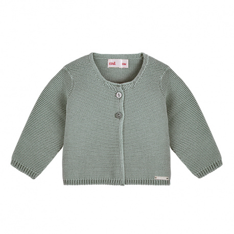 Garter stitch cardigan DRY GREEN