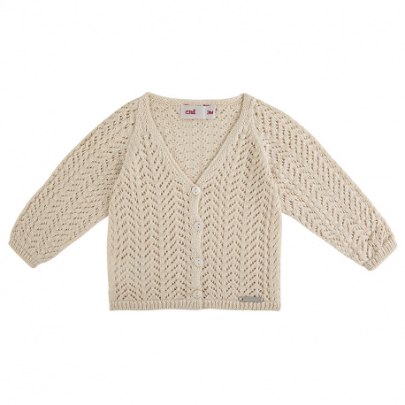 girls openwork cardigan LINEN